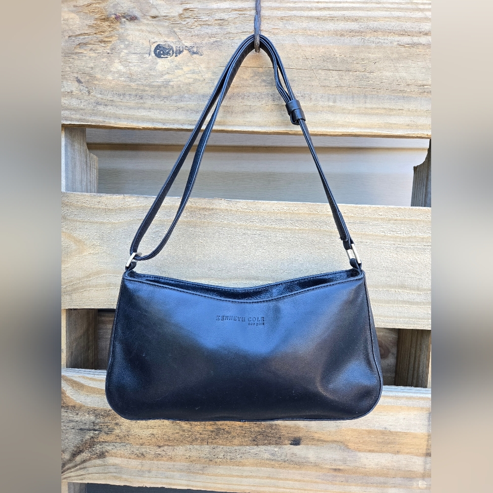 Kenneth Cole Black Leather Shoulder Bag